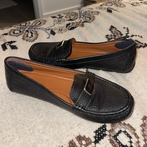Coach black leather loafers